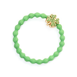 By Eloise London Gold Diamanté Clover Leaf Apple Green