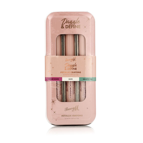 Barry M Dazzle & Define Metallic Crayons (Orchid Flower, White, Galactic Teal) 3 pcs